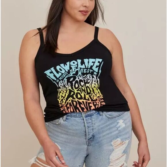 Torrid Graphic Classic Fit Super Soft V-Neck Icon Tank - Picture 1 of 10